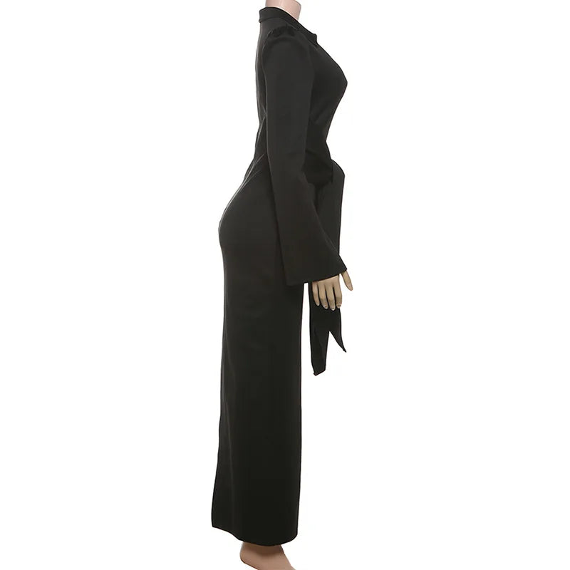 Women’s V Neck Long Sleeve Maxi Dresses Party Slim Commute Long Dress.