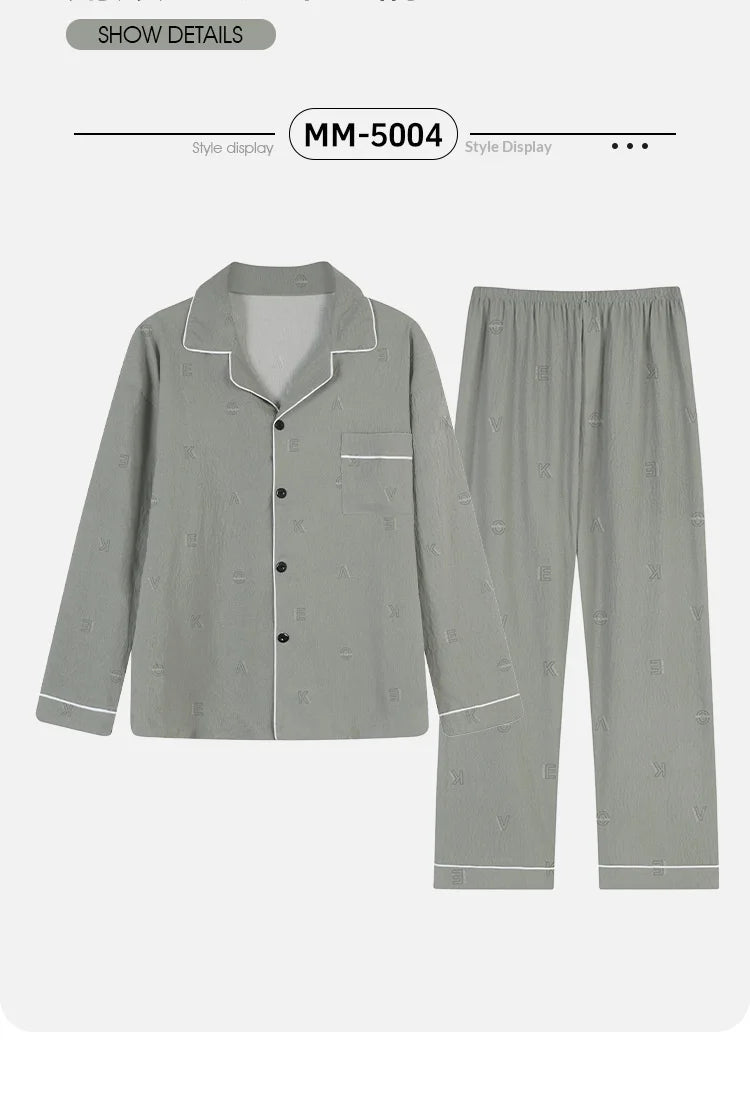 New Spring and Autumn Cloud Cotton Men's Pajamas.