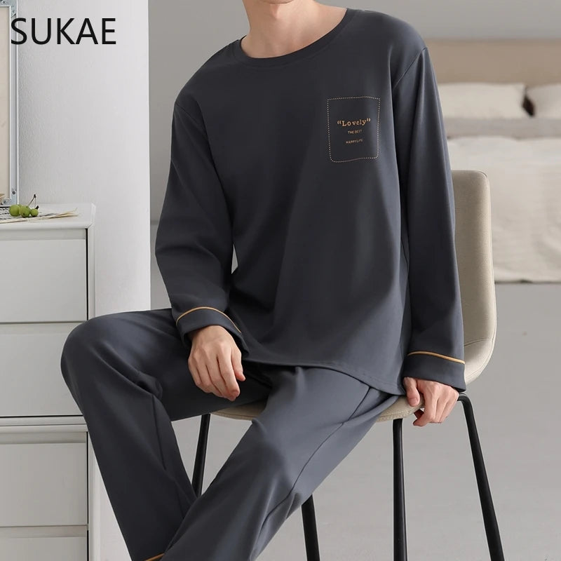 Smart Casual Boys Big Pajamas Set Autumn Winter.