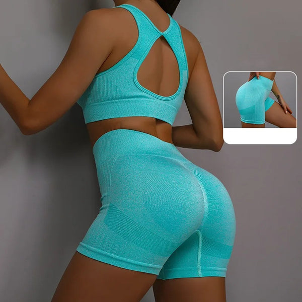 2Pcs Yoga Suit Yoga Sports Underwear Women's Fitness Suit Vest Running Sports.