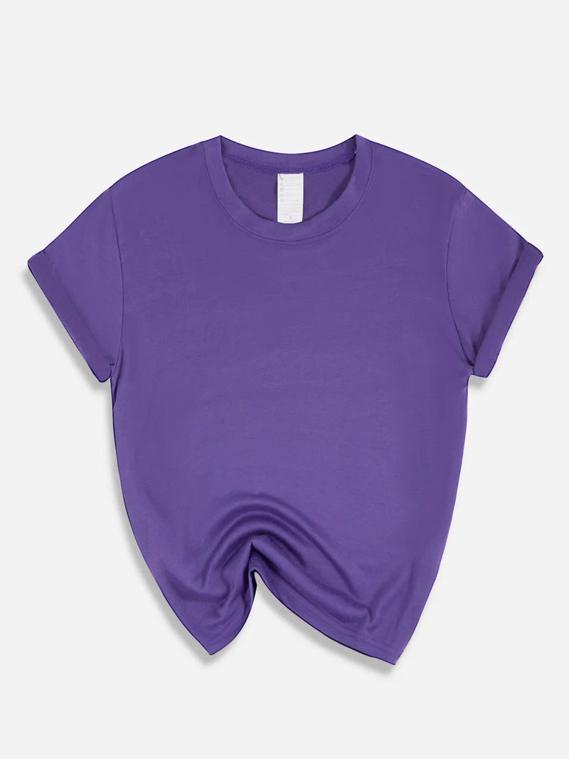 Summer Solid T-Shirts Womens Basic O-Neck Soft T Shirts Casual Comfortable.