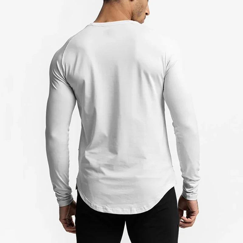 Autumn Men's Sports Quick-Drying Running T-Shirts Compression Long Sleeve.