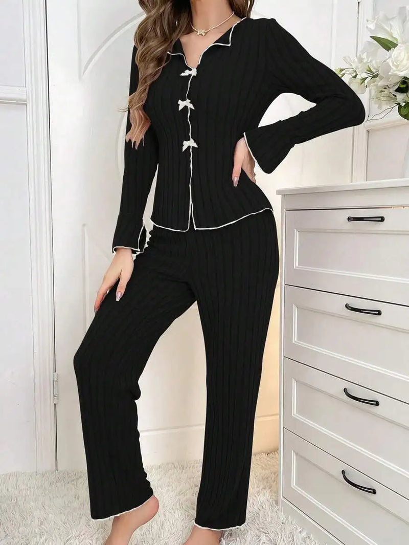 Sleepwear Women Pajama Set Woman Women's Home Clothes Trousers Sets.