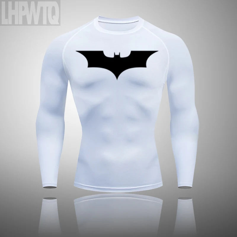 Superhero Men Running Sports Tshirt +Pants Tights Set Men's Fitness.