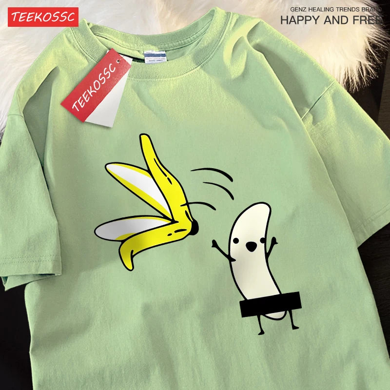 Remove Banana Peels Men Women T-Shirts Oversized Tshirt Cotton Summer.