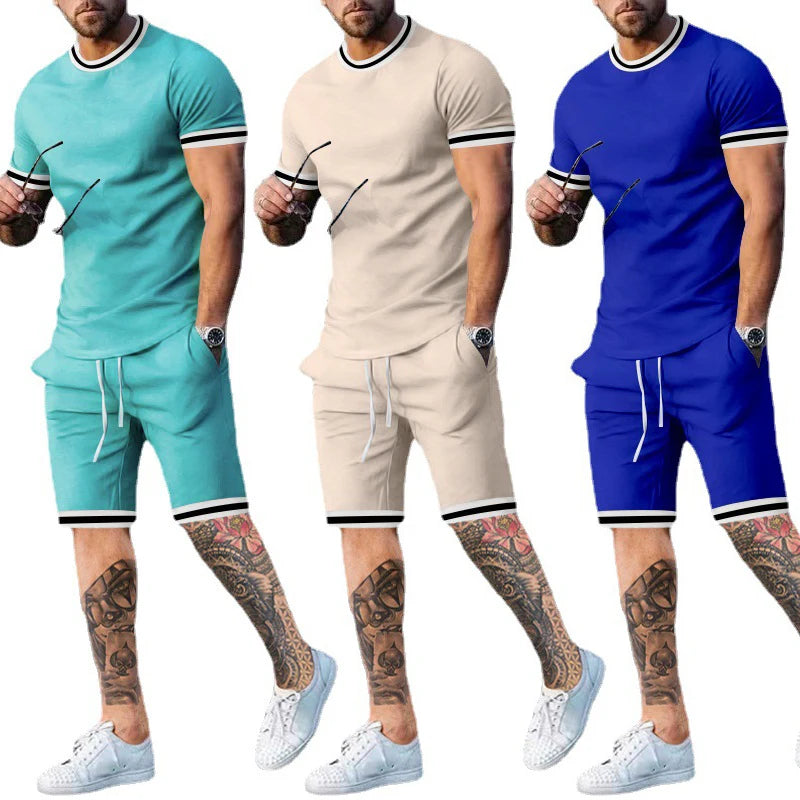 2pcs Tracksuit Men Sport Gym Set Quick Dry Training Running Set Male.