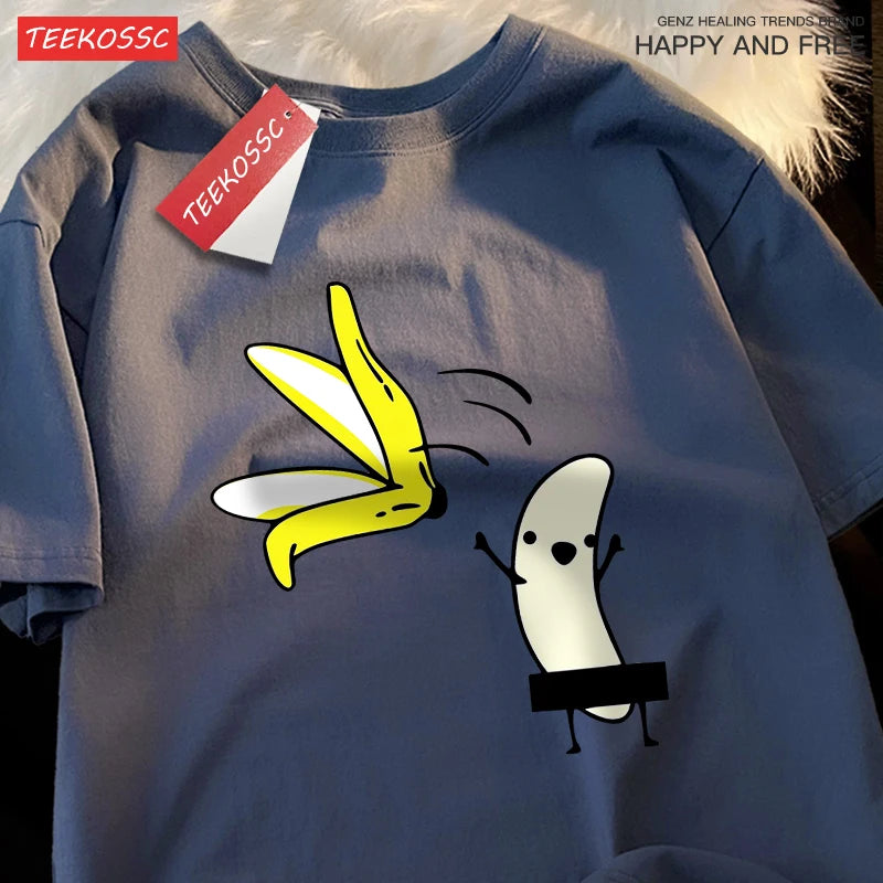 Remove Banana Peels Men Women T-Shirts Oversized Tshirt Cotton Summer.