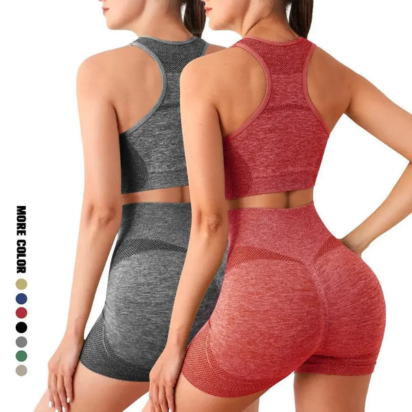 Yoga Set Gym Shorts Women Sport Bras Brassiere Workout Tops.