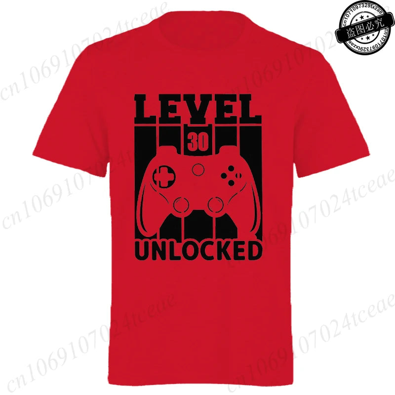 Men's Casual LEVEL 30 UNLOCKED Graphic T-Shirts.