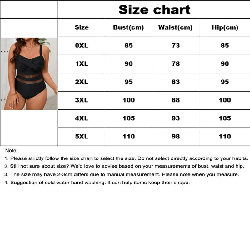Black Cross Push UP Plus Size Swimwear Women Patchwork Large One Piece.