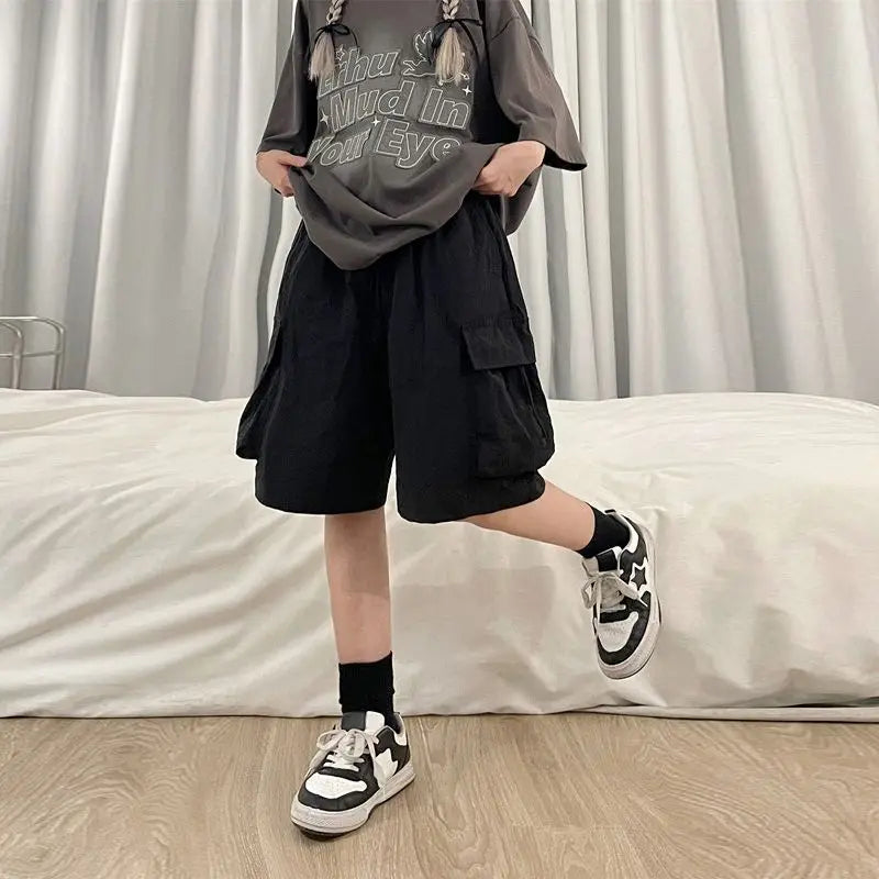 Men Summer High Waist Cargo Shorts American Style Streetwear Summer.