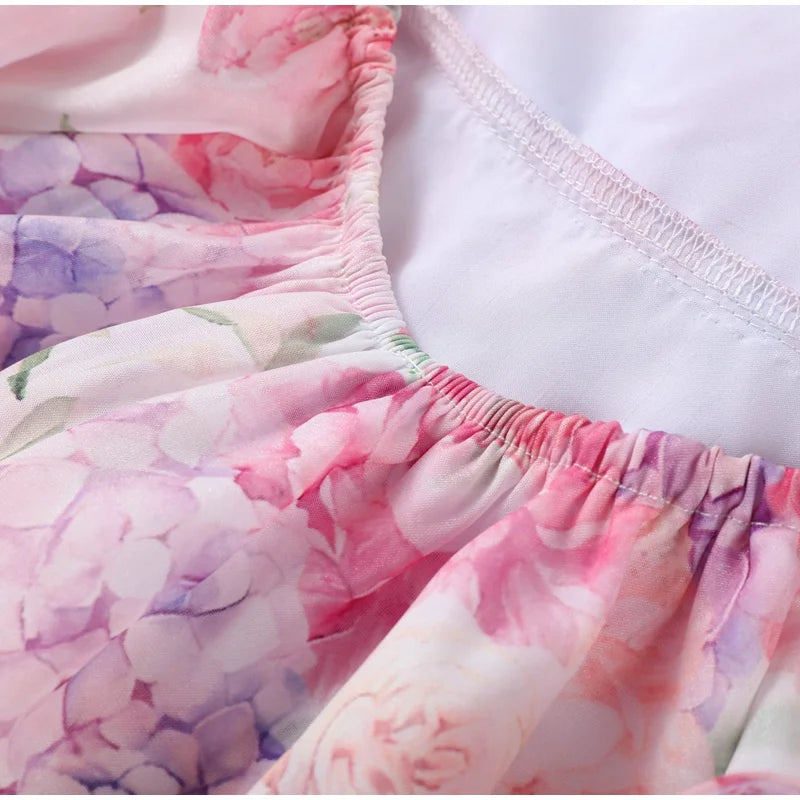 Women’s Chic Floral Printed Mini Dress Backless Sleeveless.