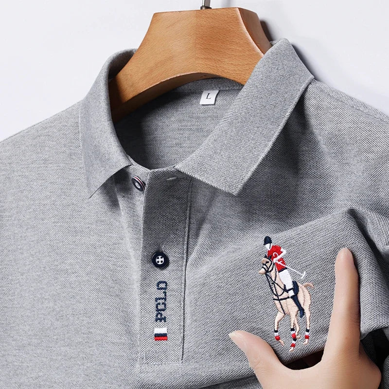 Men's Embroidered Casual Fashion Short Sleeved POLO Shirt Summer.