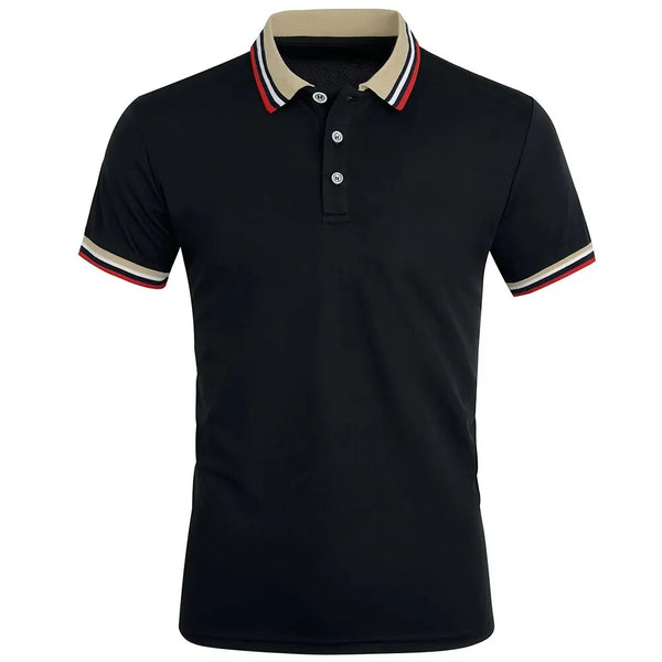 Men Summer Solid Casual Office Breathable Cotton Polo Shirt Fashion.