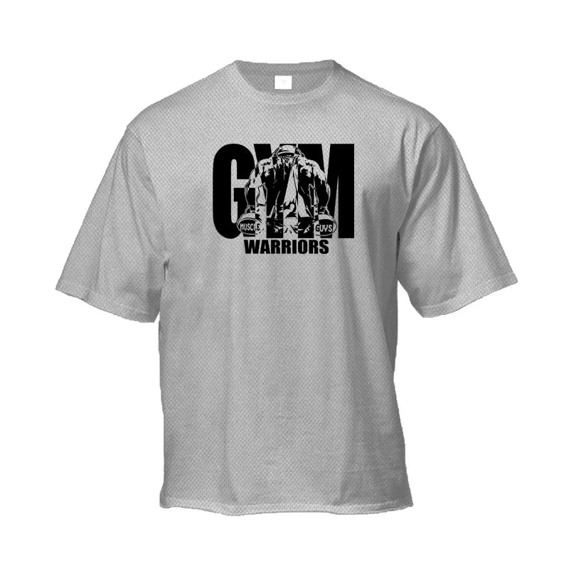Summer Oversized Running T-shirts Mens Dropped Shoulder Half Sleeve Tee.