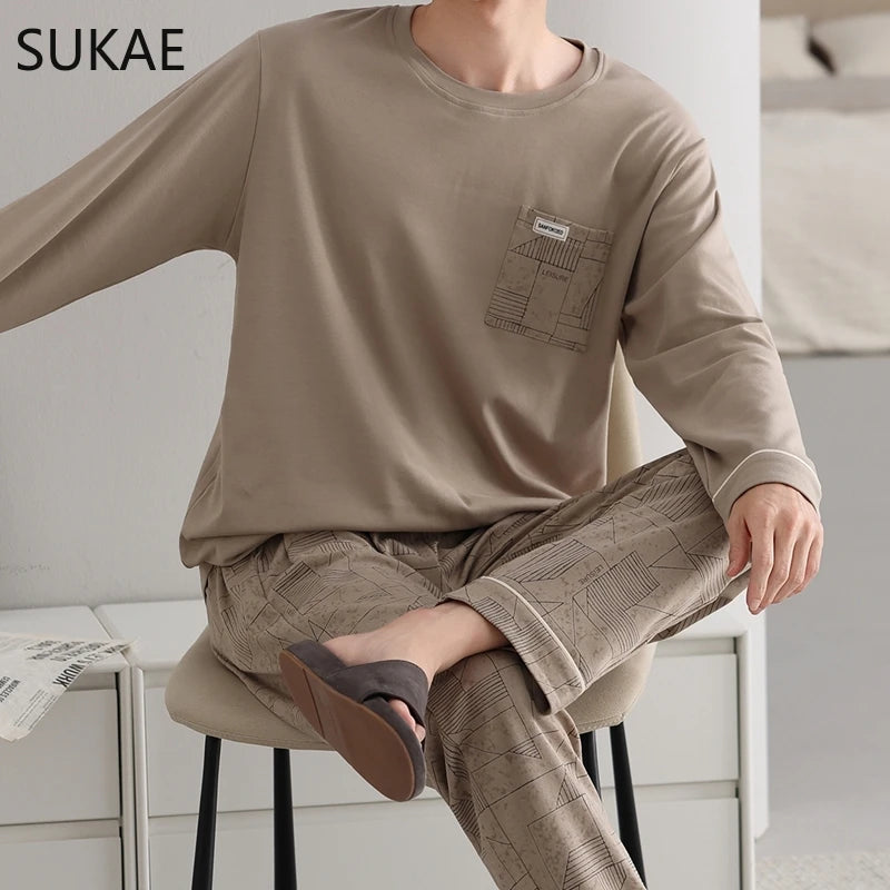 Smart Casual Boys Big Pajamas Set Autumn Winter.