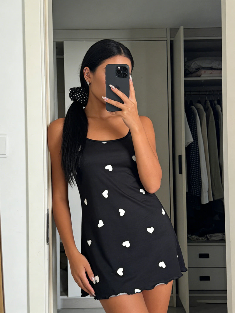 Summer Women Nightdress Spaghetti Strap Ruffled Round Neck Homewear.