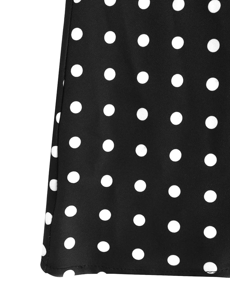 Tornova Polka Dot Halter Sleeveless Dress For Women.