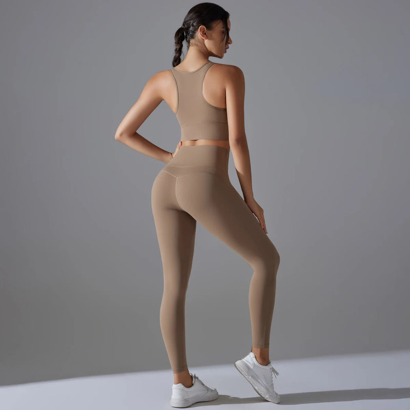 Yoga Set Women's tracksuit Women Fitness Crop Top Shockproof Sports.