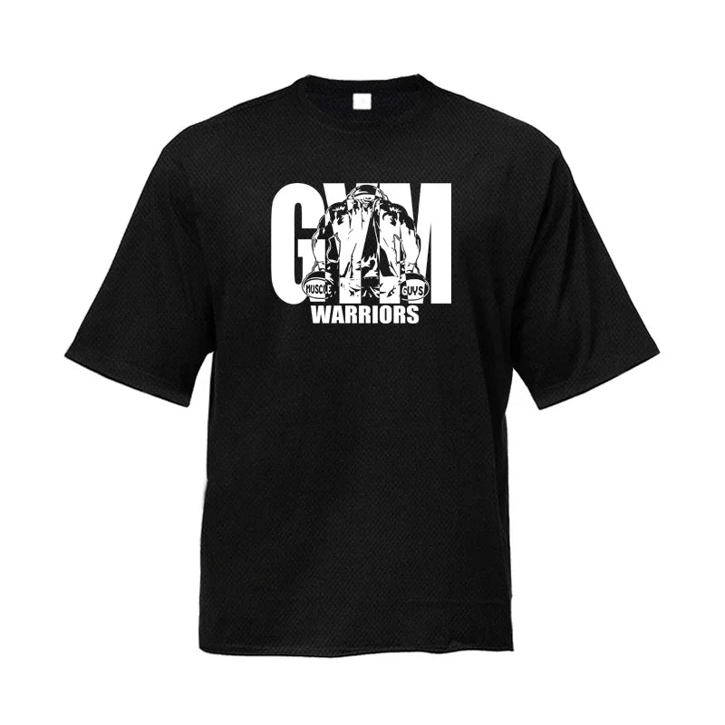 Summer Oversized Running T-shirts Mens Dropped Shoulder Half Sleeve Tee.