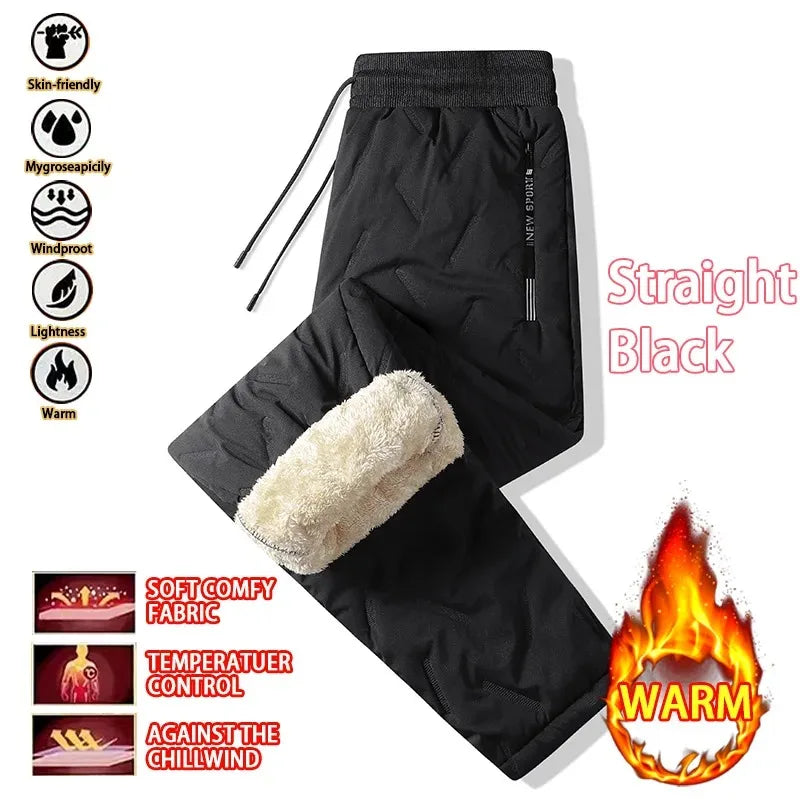 Outdoor Women's Plush Thick Fleece Lined Sweatpants Straight-leg.