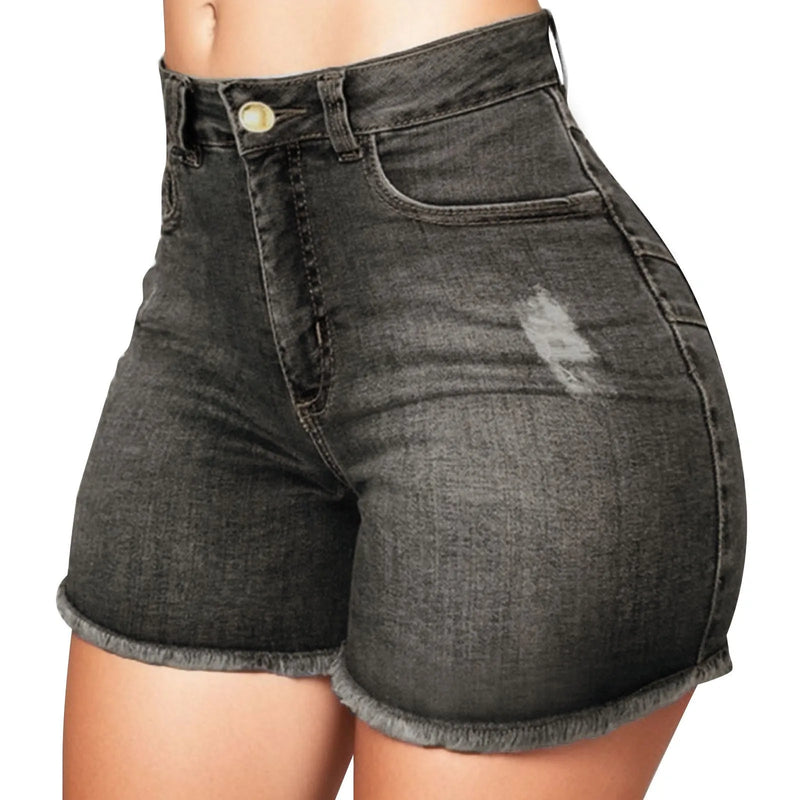 Women's High Waist Butt Lifting Denim Shorts.