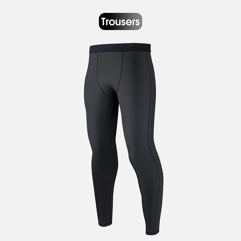 WEST BIKING 5Pcs Sport Suits Men's Compression Pants Top Shirt Long Sleeve.