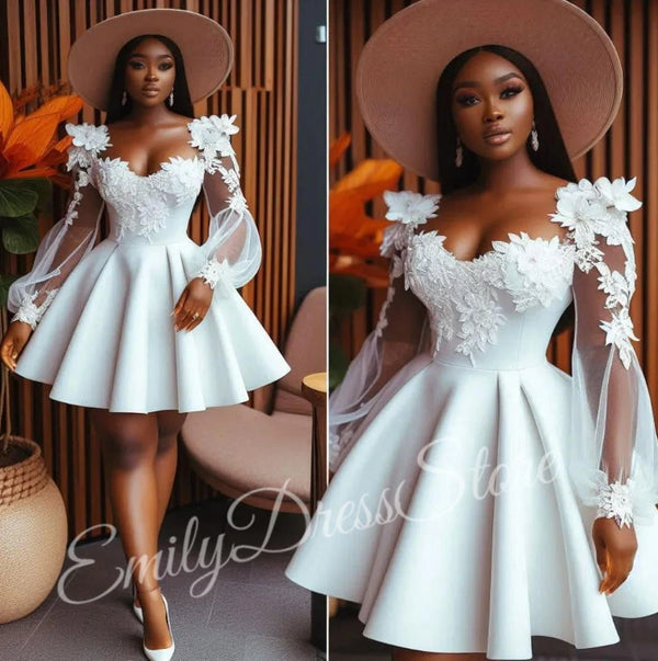Women’s Customized White Satin Evening Dress.