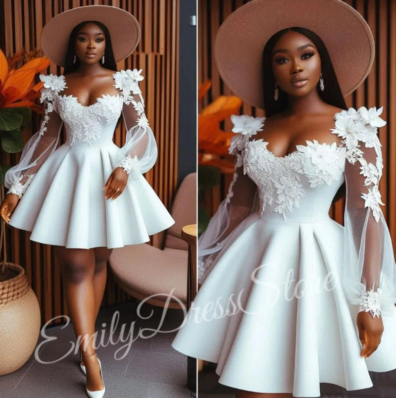 Women’s Customized White Satin Evening Dress.