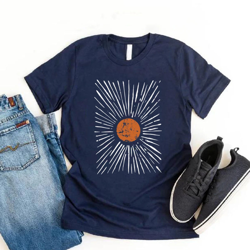 Sunburst Vintage T-Shirts Boho Shirt Sunshine Graphic Tee Women.