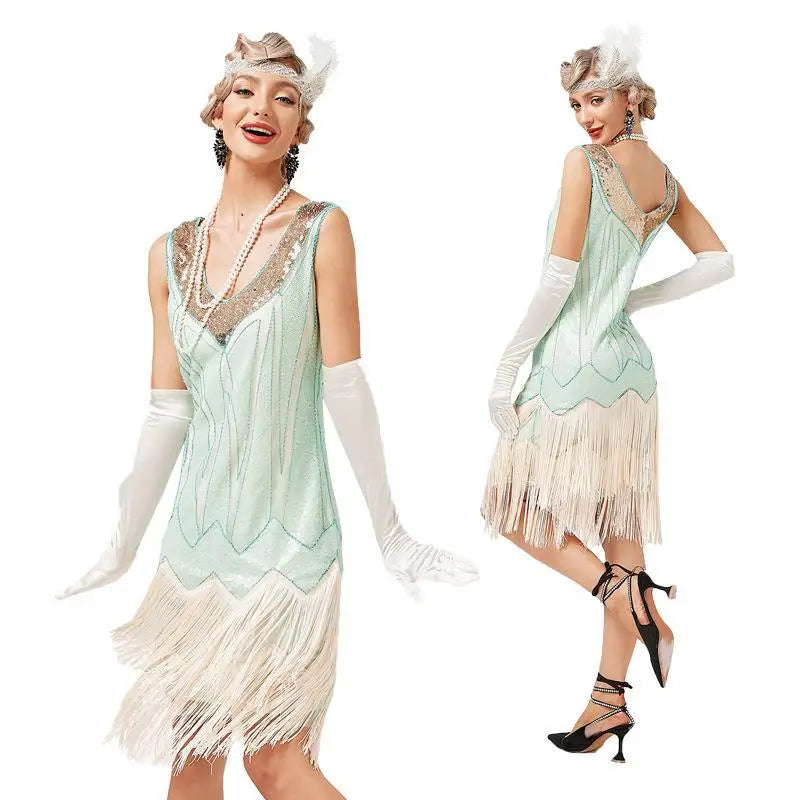 Women's Long Skirt Summer Gatsby Vintage Great Gatsby Party Flapper Dress.