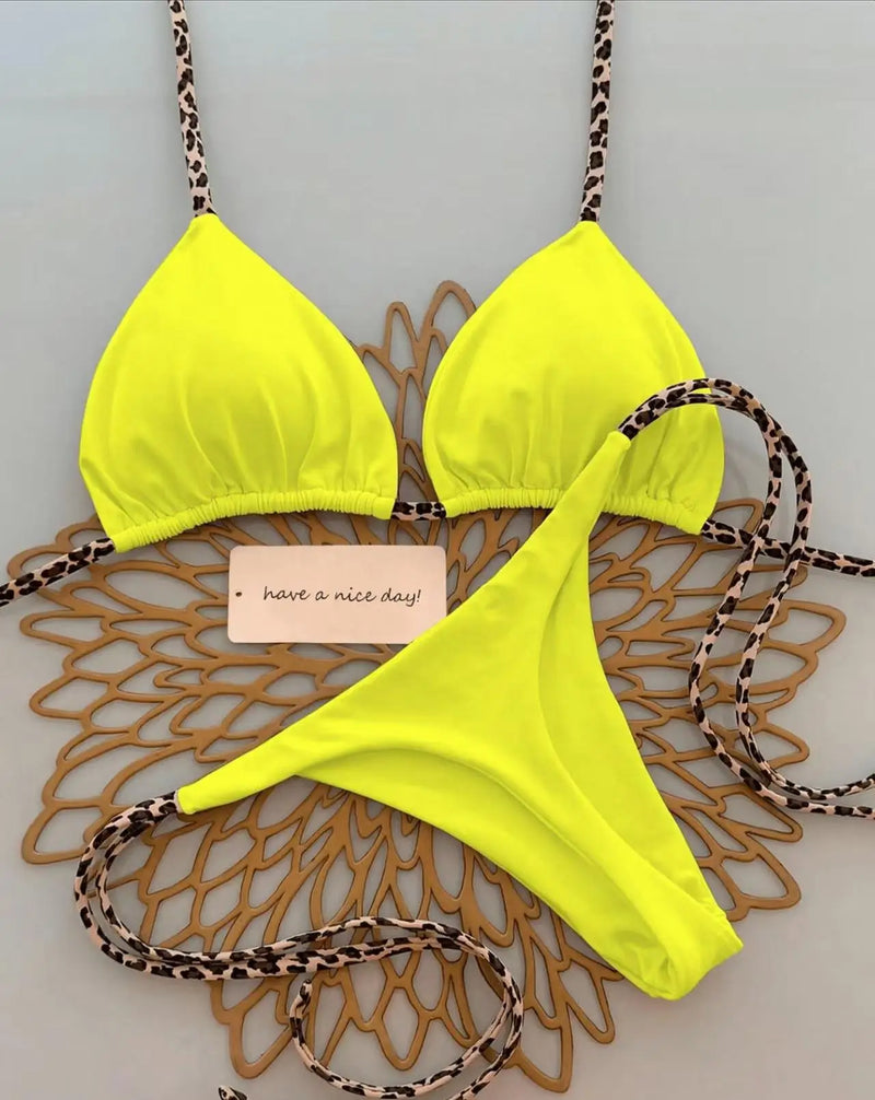 Bikini Women Swimsuit Beach Vacation Swimwear Leopard Printed Sexy Bikini.