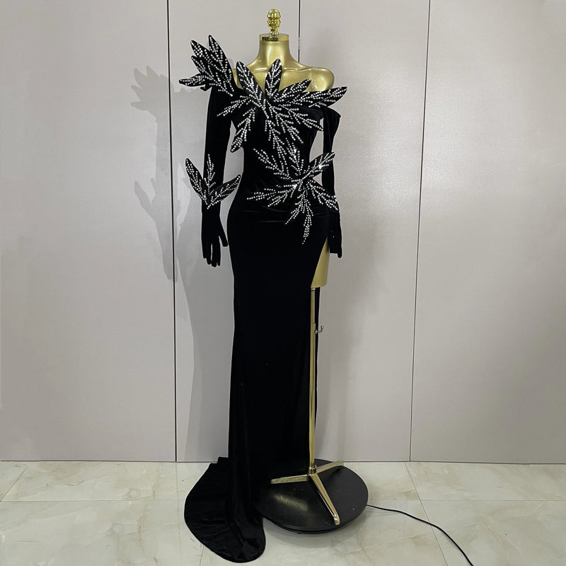 Women Chic Birthday Banquet Show Host Nightclub Stage Wear.