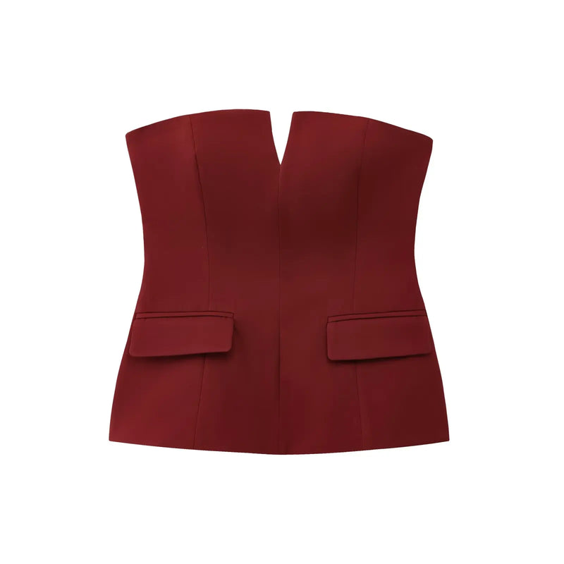 TFMLN Spring Summer Women Strapless Crop Tops Basic Sleeveless.