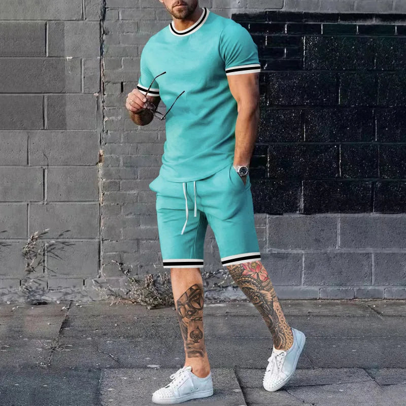 2pcs Tracksuit Men Sport Gym Set Quick Dry Training Running Set Male.