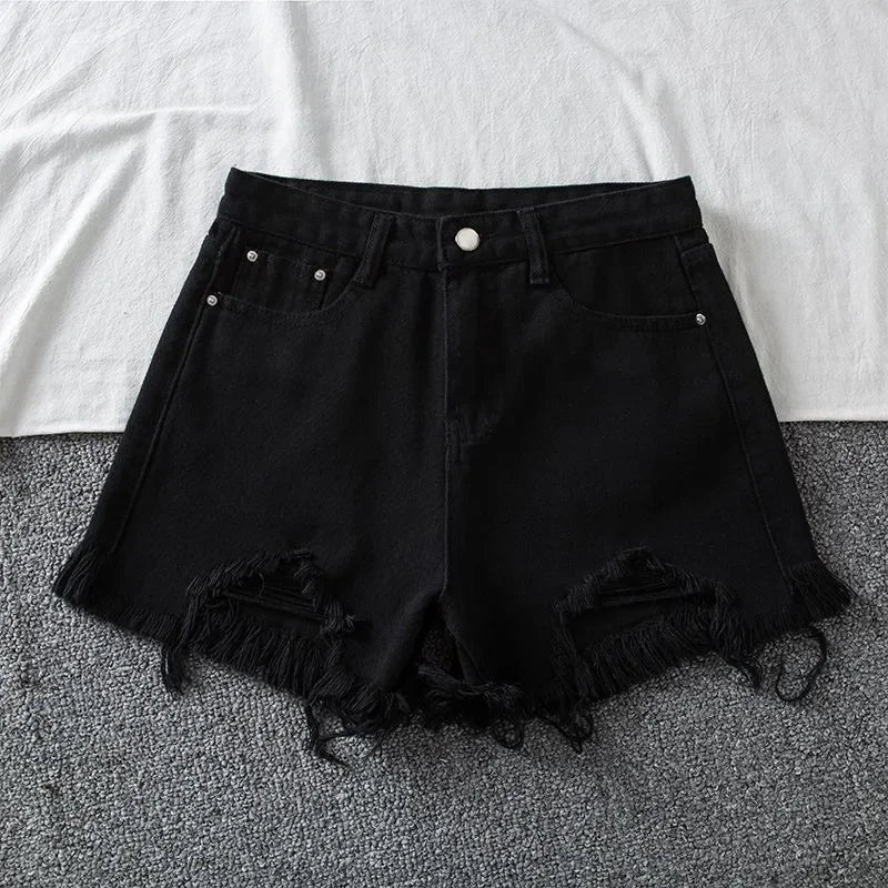 Denim Shorts Women High Waist Slender Korean Fashion Summer.