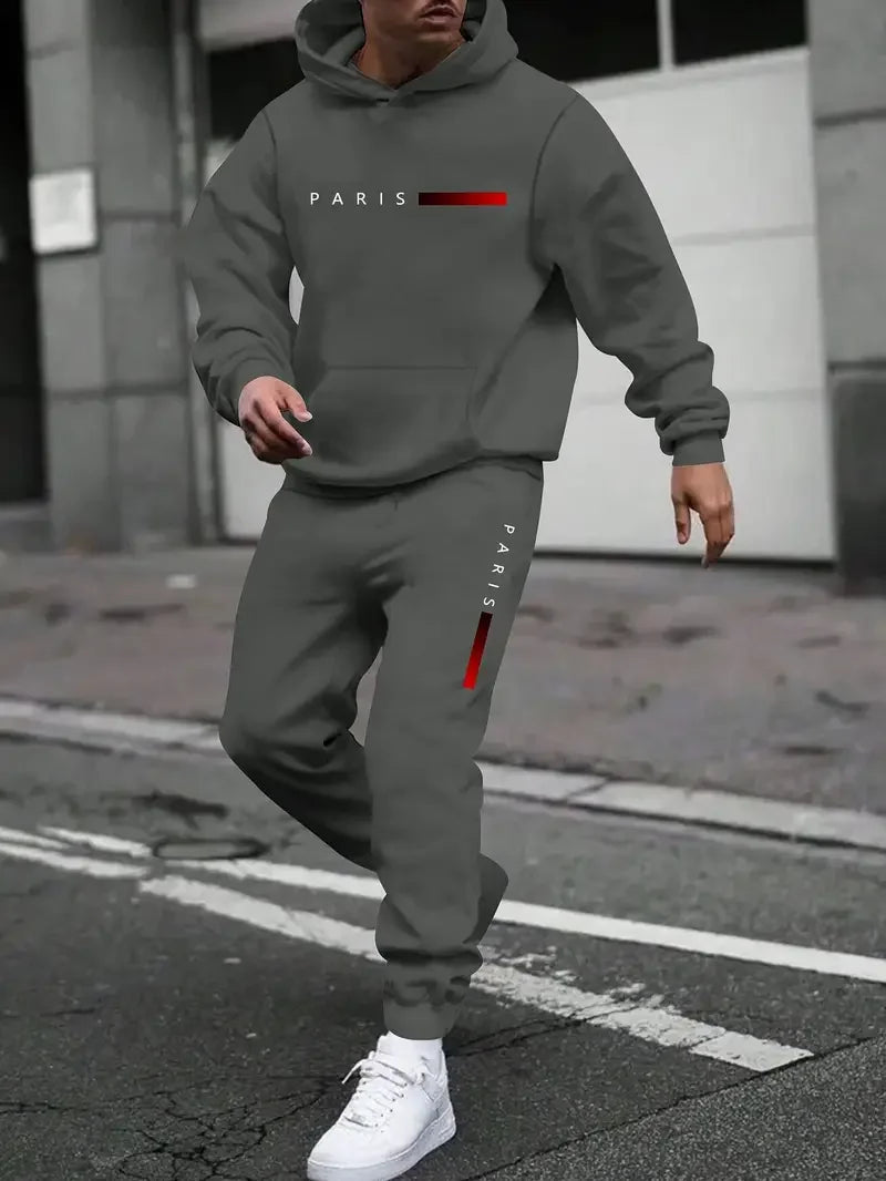 Autumn Sporty 3D Printed Hoodie Suit Men Sweatshirts Sweatpants Casual Fashion.