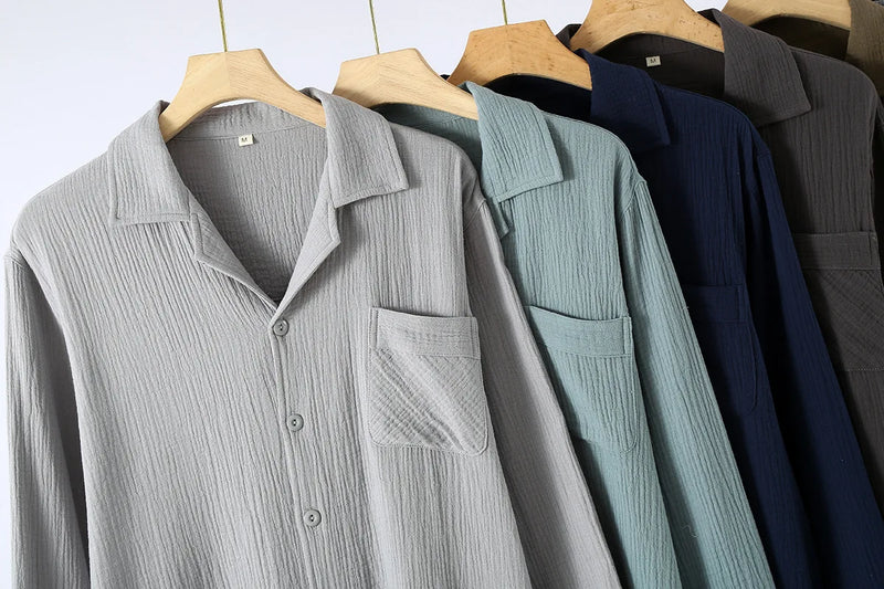 Men's Sleepwear Clothes for Spring and Autumn Cotton.
