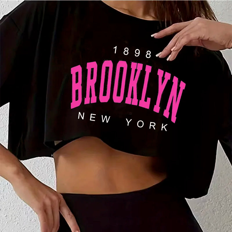 Women’s T Shirt Los Angeles Number 91 Brooklyn Graphic Round Neck.