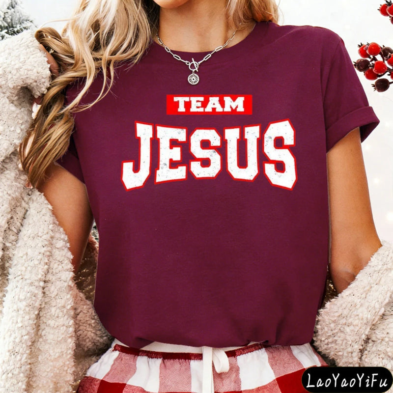 Vintage Team Jesus Funny Christian T-Shirt Christian Faith Unisex Clothing.