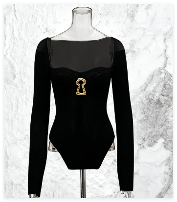 European Women Clothes Long Sleeve Waist-Cinching Knitted Long Dress.