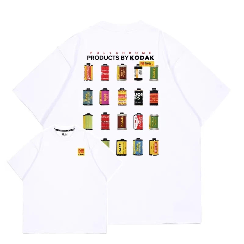 Kodak's new retro-style film print men's T-shirt pure cotton.