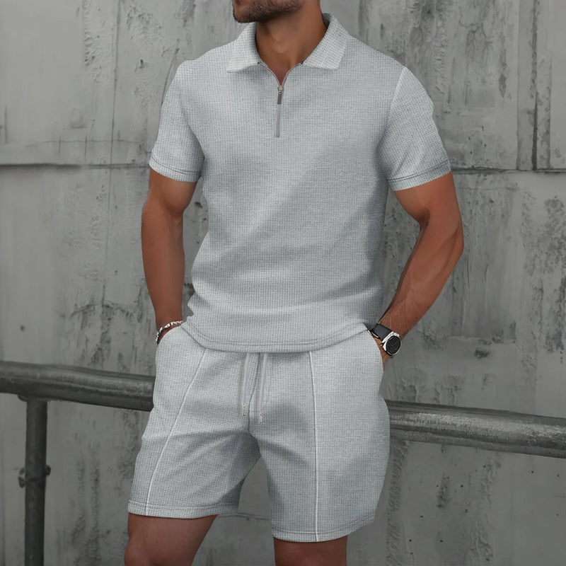 Men Europe and the United States new summer Waffle solid color.