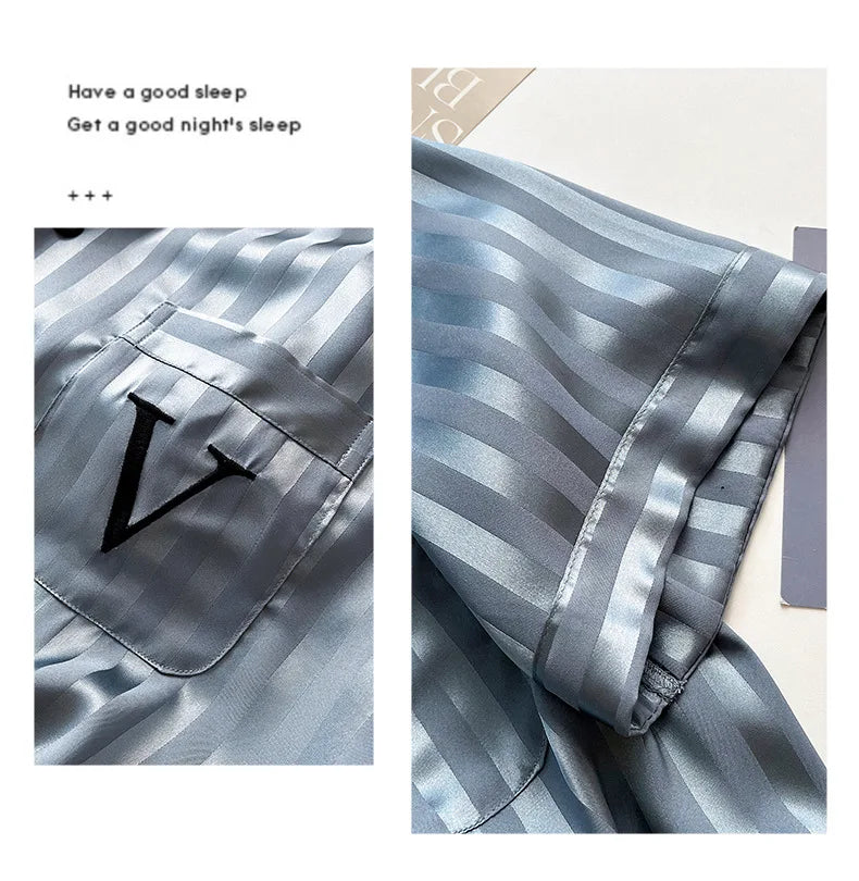 Spring Summer New Men 3pcs Pajamas Set.