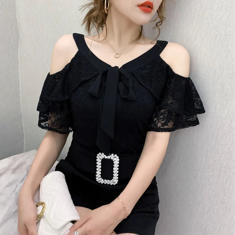 Women V Neck Off Shoulder T Shirt For Women Butterfly Sleeve Sexy.