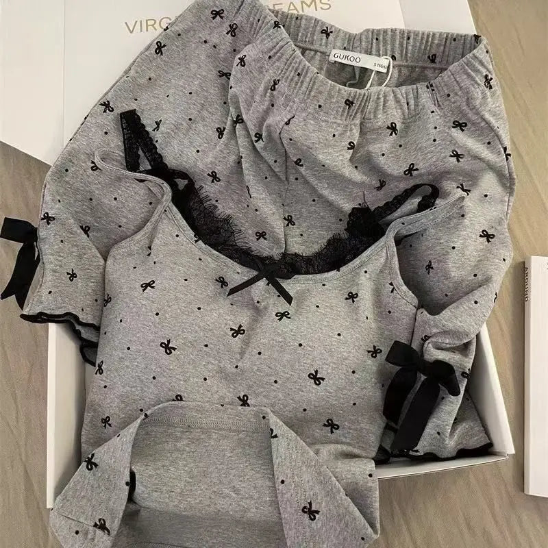 Women's Summer Suit Women's Pajamas Set Trousers Sets Sleepwear.