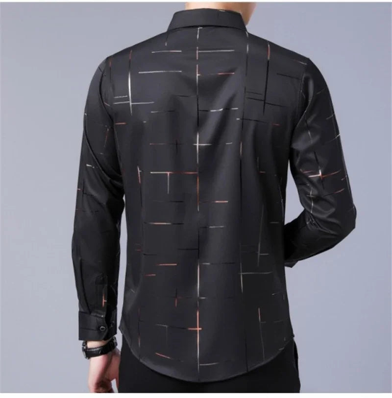 Men's Casual and Fashionable Long Sleeved Printed Shirt.