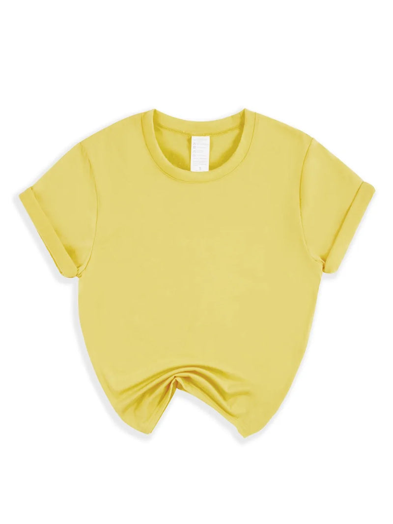 Summer Solid T-Shirts Womens Basic O-Neck Soft T Shirts Casual Comfortable.