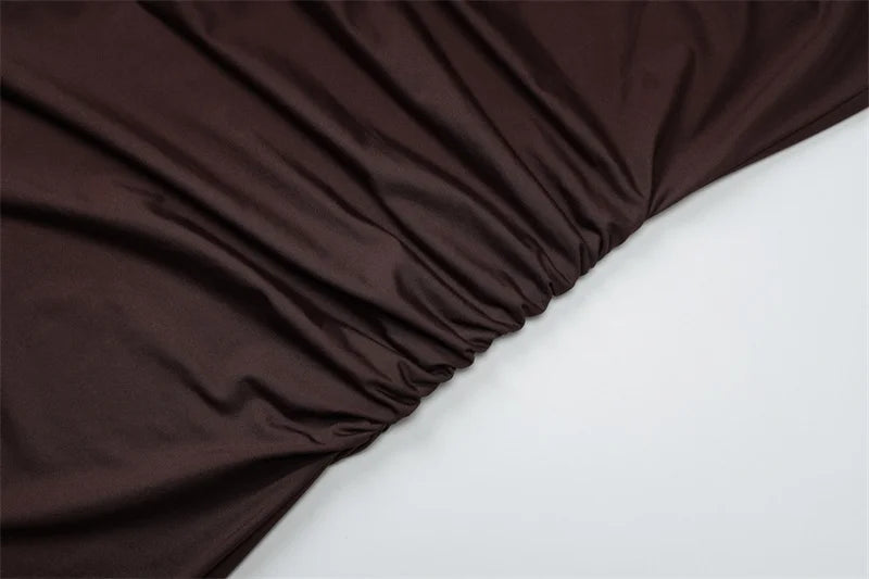 Mozision Irregular Ruched Sexy Maxi Dress For Women.