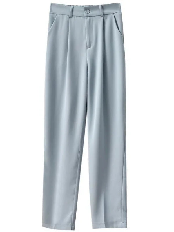 High Waist Women Suit Pants Fall Straight Office Ladies Korean Fashion.